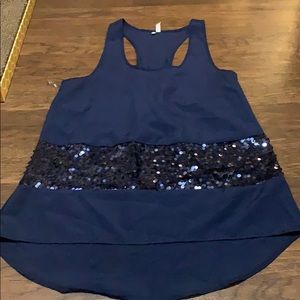 Studio Y racer back sequin tank top